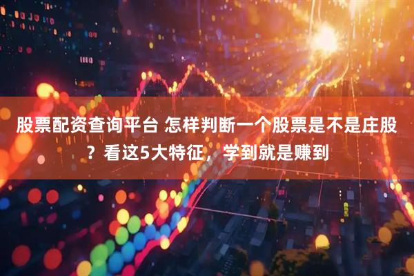 股票配资查询平台 怎样判断一个股票是不是庄股？看这5大特征，学到就是赚到