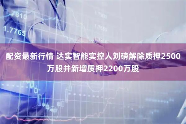 配资最新行情 达实智能实控人刘磅解除质押2500万股并新增质押2200万股